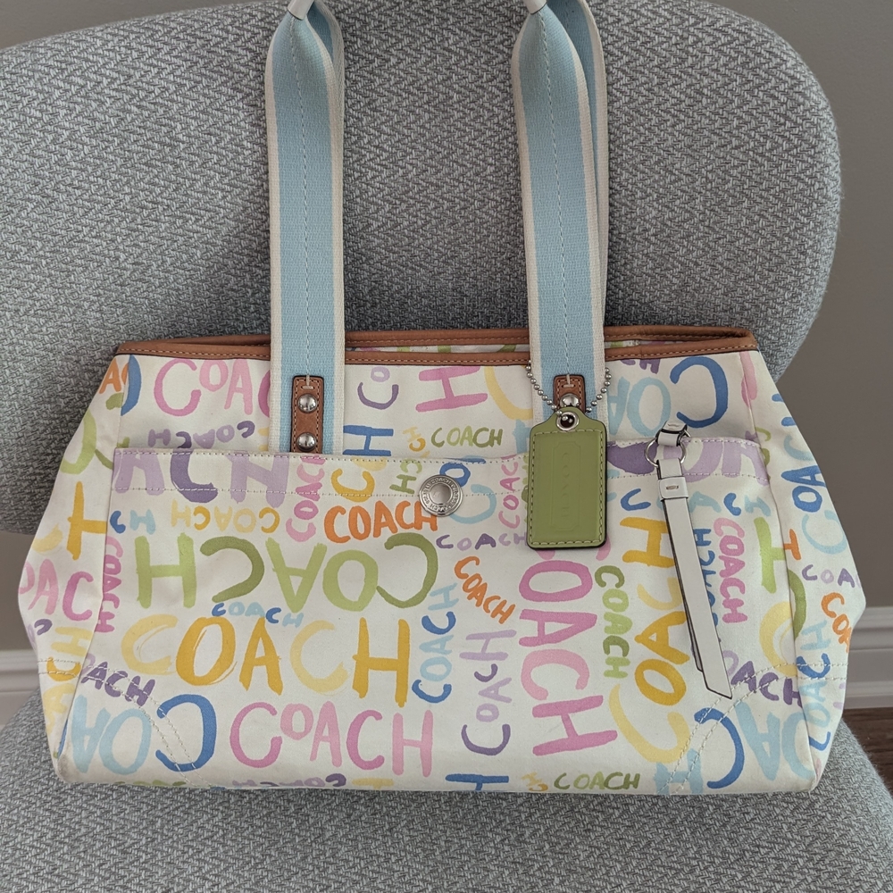 Coach Multicolor Signature Tote Bag